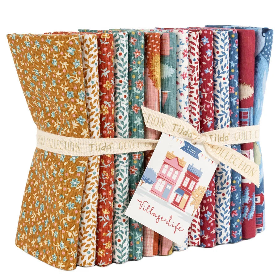 Village Life Fat Quarter Bundle 14 fabrics 21 x 19