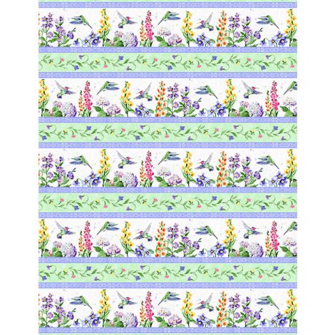 Repeating Stripe Multi- Floral Flutter