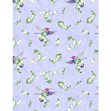 Wilmington Prints Fabrics Floral Flutter Susan Winget Lily of the Valley Toss Purple