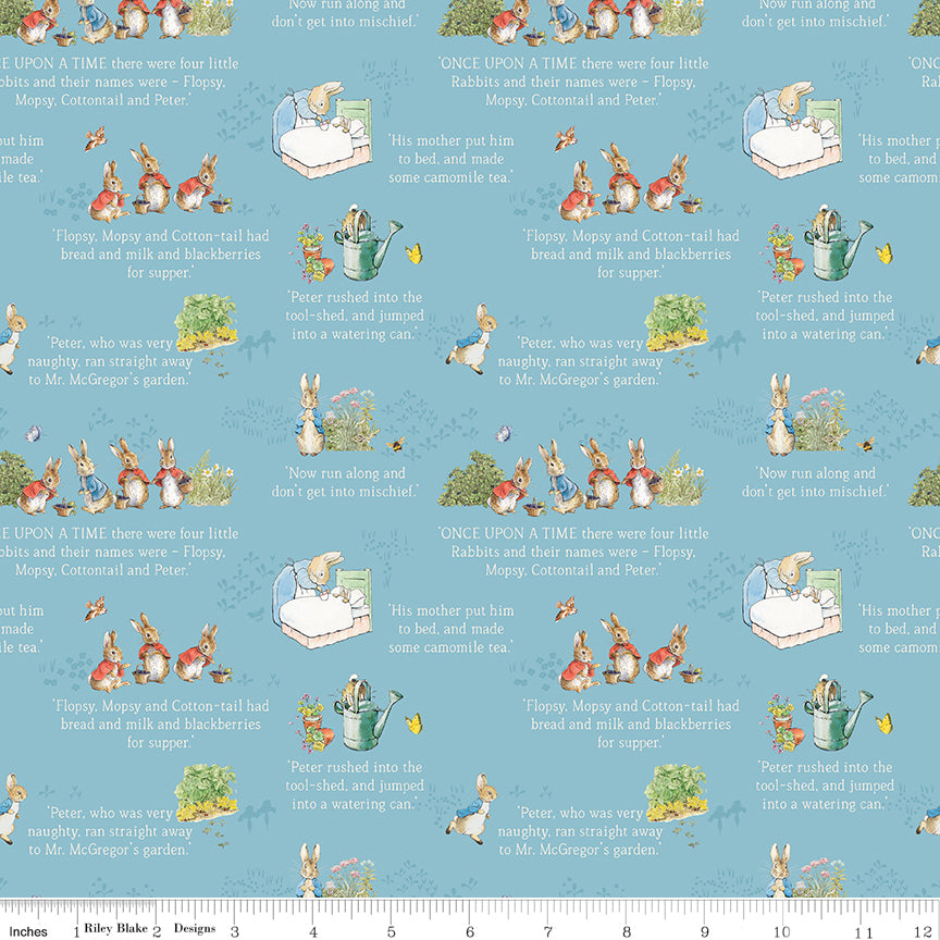 The Tale of Peter Rabbit Text Blue