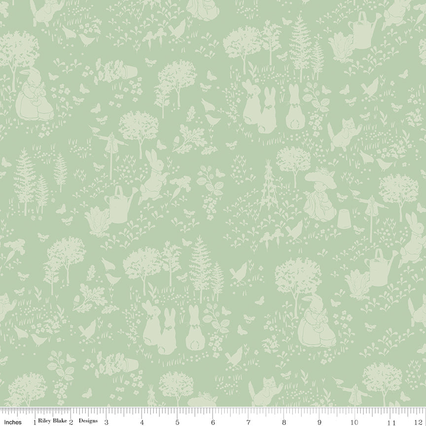 Peter Rabbit™ and Benjamin Bunny™ Tonal Garden Green