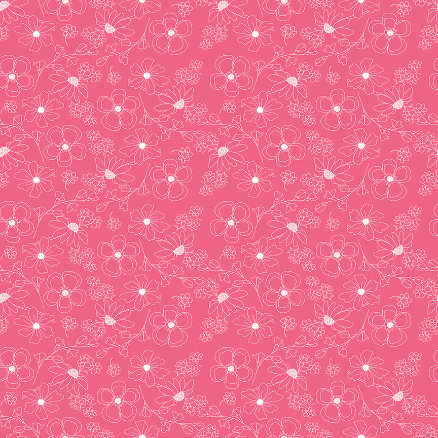 Painted Petals | Outlined Flowers Pink