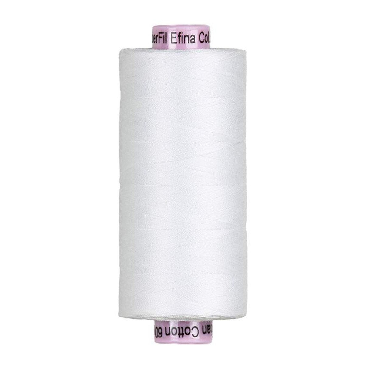 Confetti Cotton™ Thread Riley White, 60wt 2-ply 100% cotton thread
