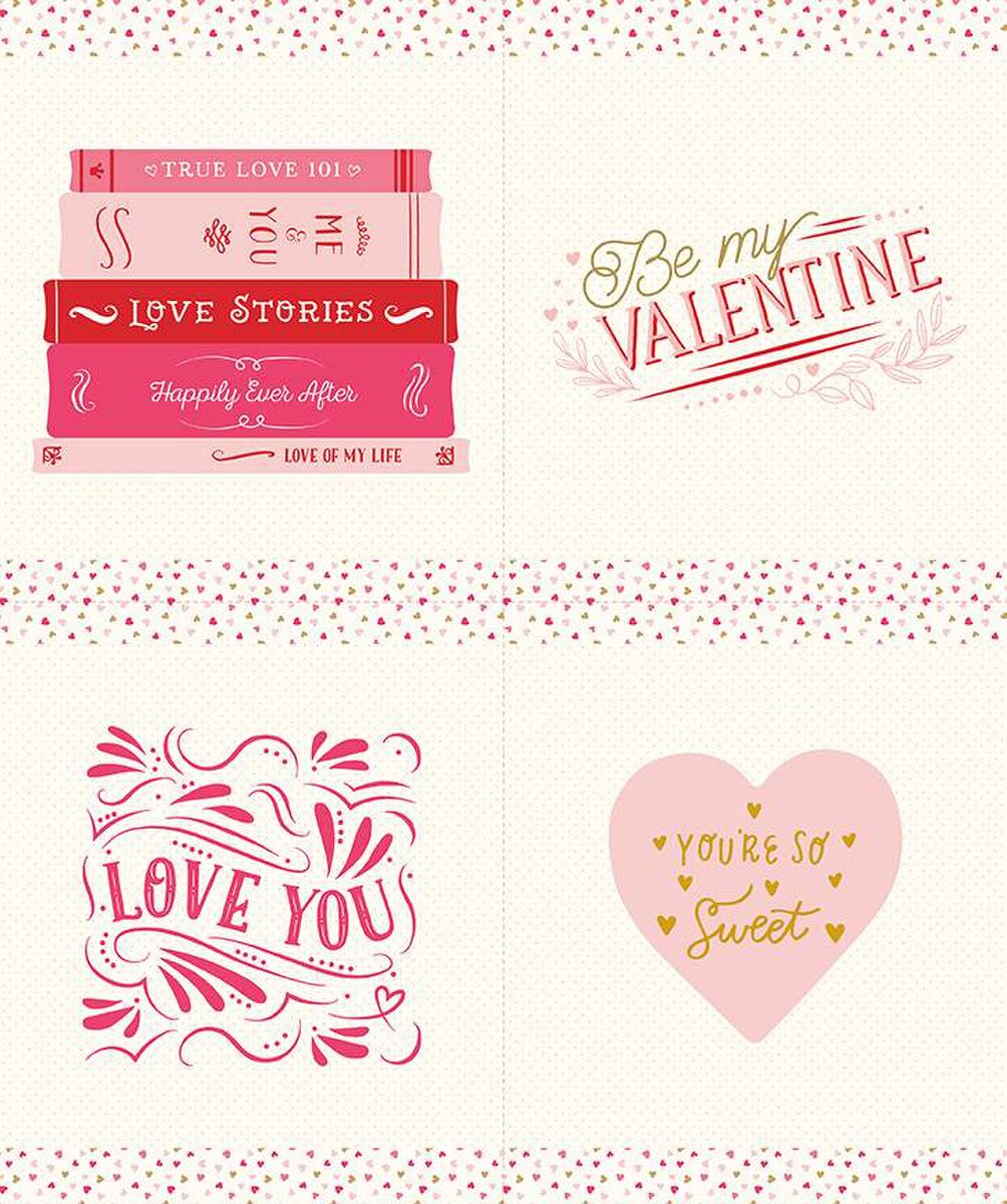 Sweetheart 36“ x 43” Love Stories Pillow Panel Sparkle