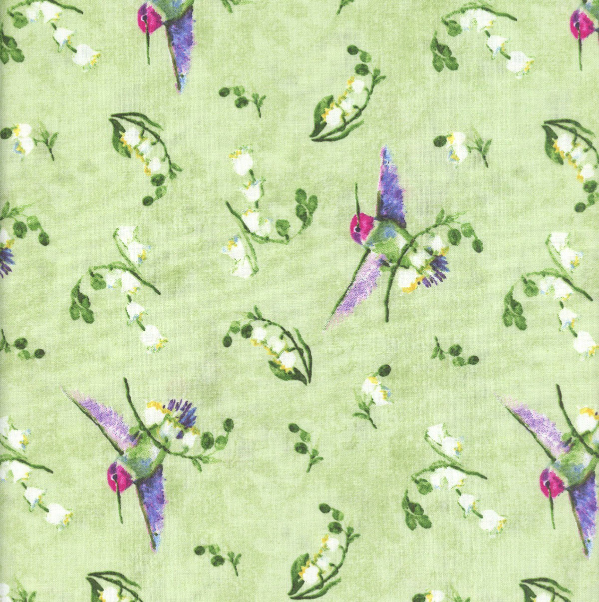 Wilmington Prints Fabrics Floral Flutter Susan Winget Lily of the Valley Toss