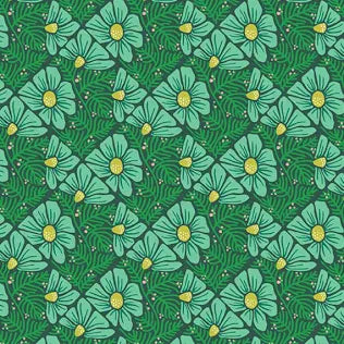 Pressed Flowers Teal | Moonlit Garden Collection
