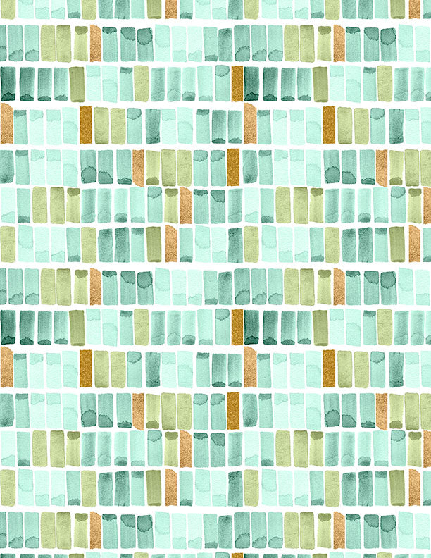 Wilmington Prints Fabrics Swatches White/Teal