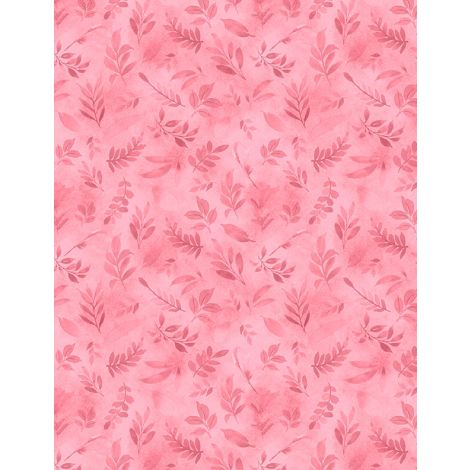 Wilmington Prints Fabrics Tossed Leaves Pink