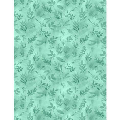 Wilmington Prints Fabrics Tossed Leaves Teal