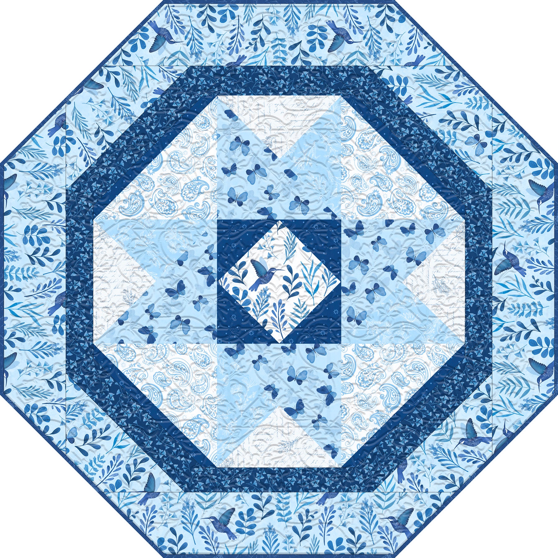 Wilmington Prints Fabrics Blissful Blue Table Topper