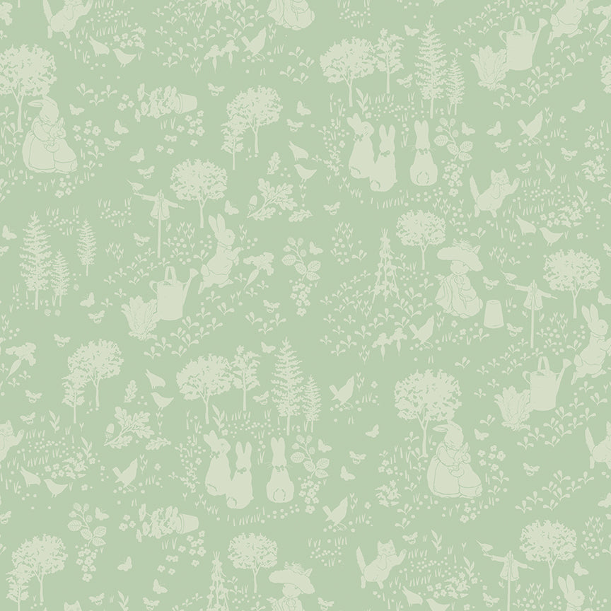 Peter Rabbit™ and Benjamin Bunny™ Tonal Garden Green