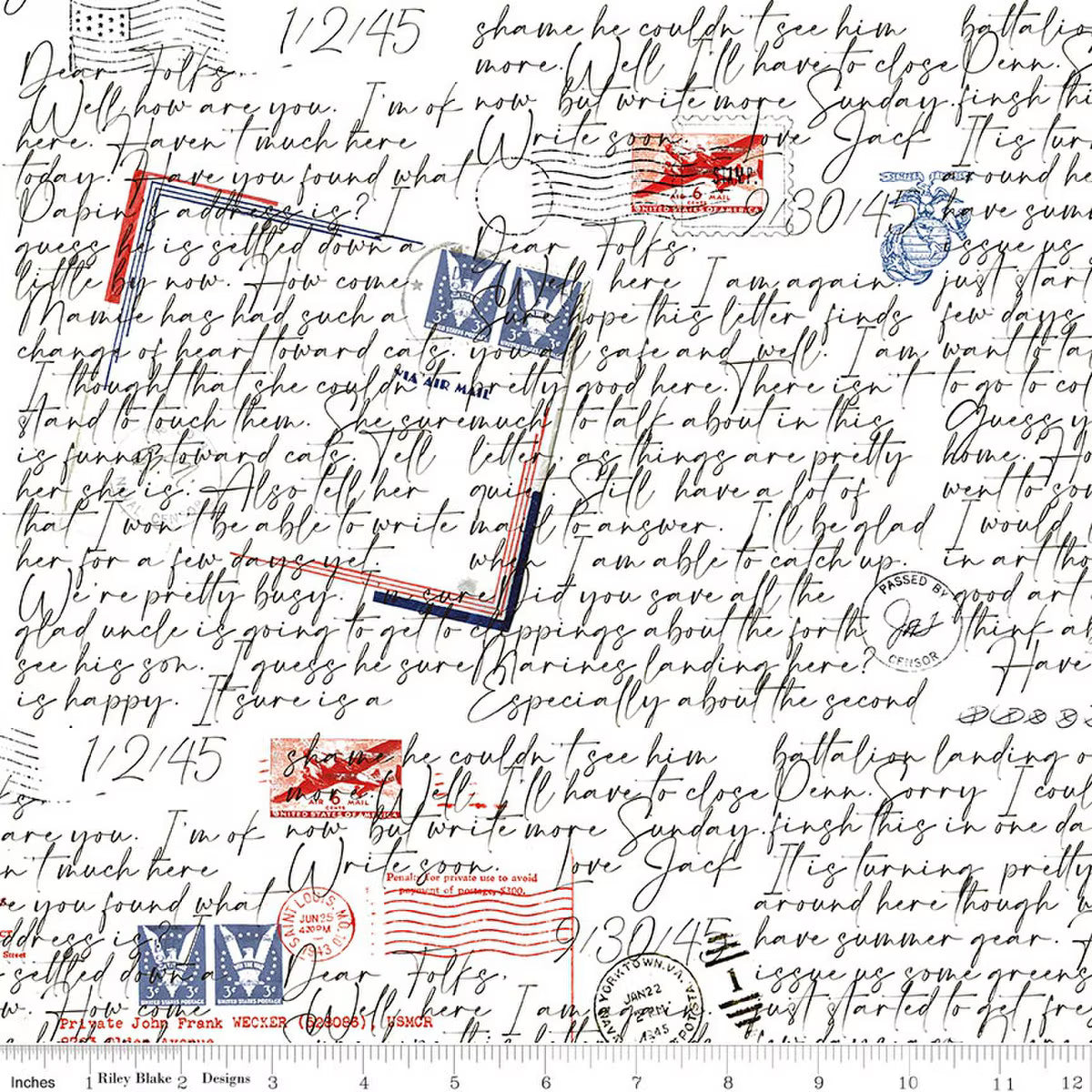 Sew America Dear Folks WWII White