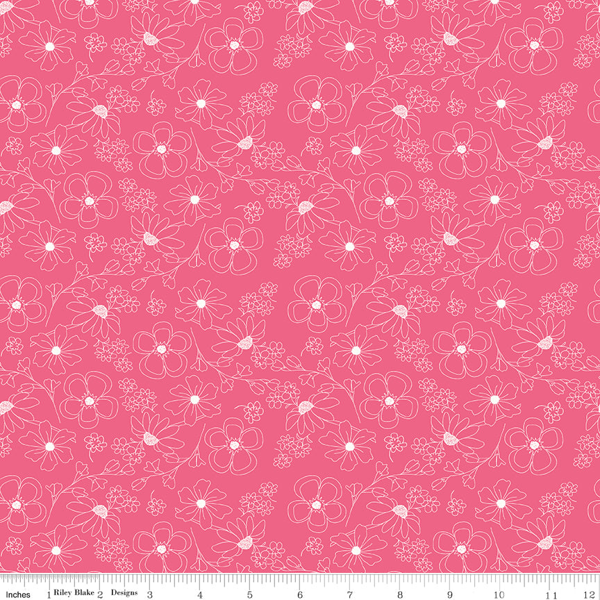 Painted Petals | Outlined Flowers Pink