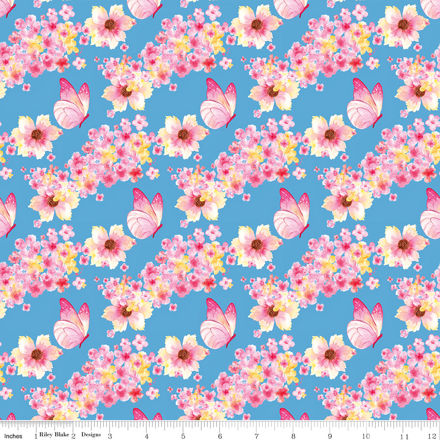 Painted Petals | Butterfly Floral Blue