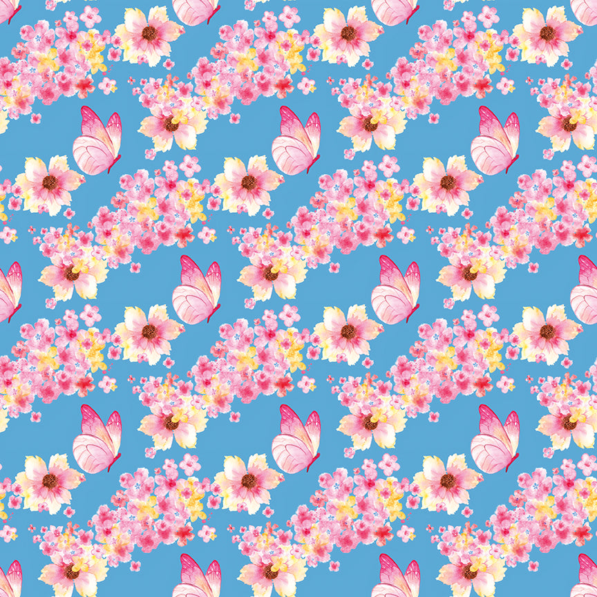 Painted Petals | Butterfly Floral Blue