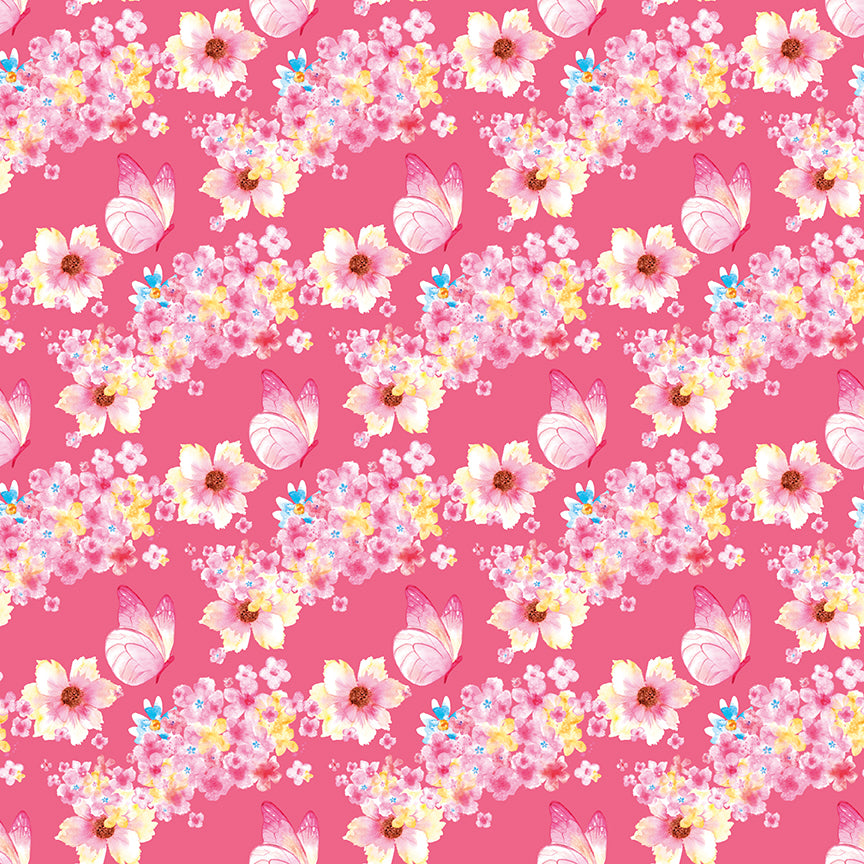 Painted Petals | Butterfly Floral Pink