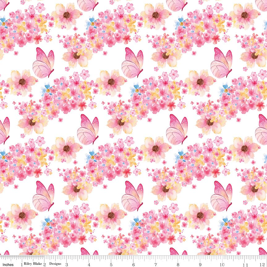 Painted Petals | Butterfly Floral White