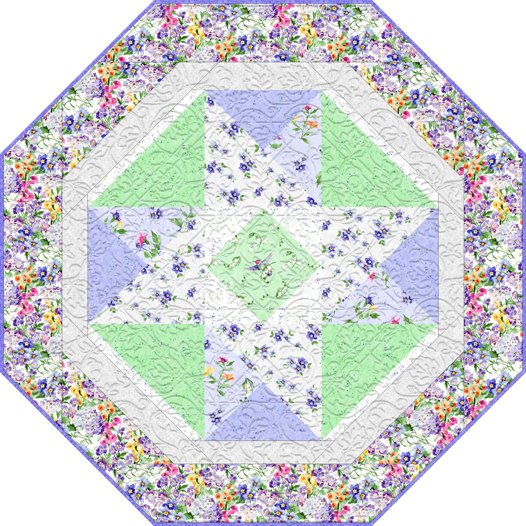 Wilmington Prints Fabrics Floral Flutter Susan Winget Table Topper