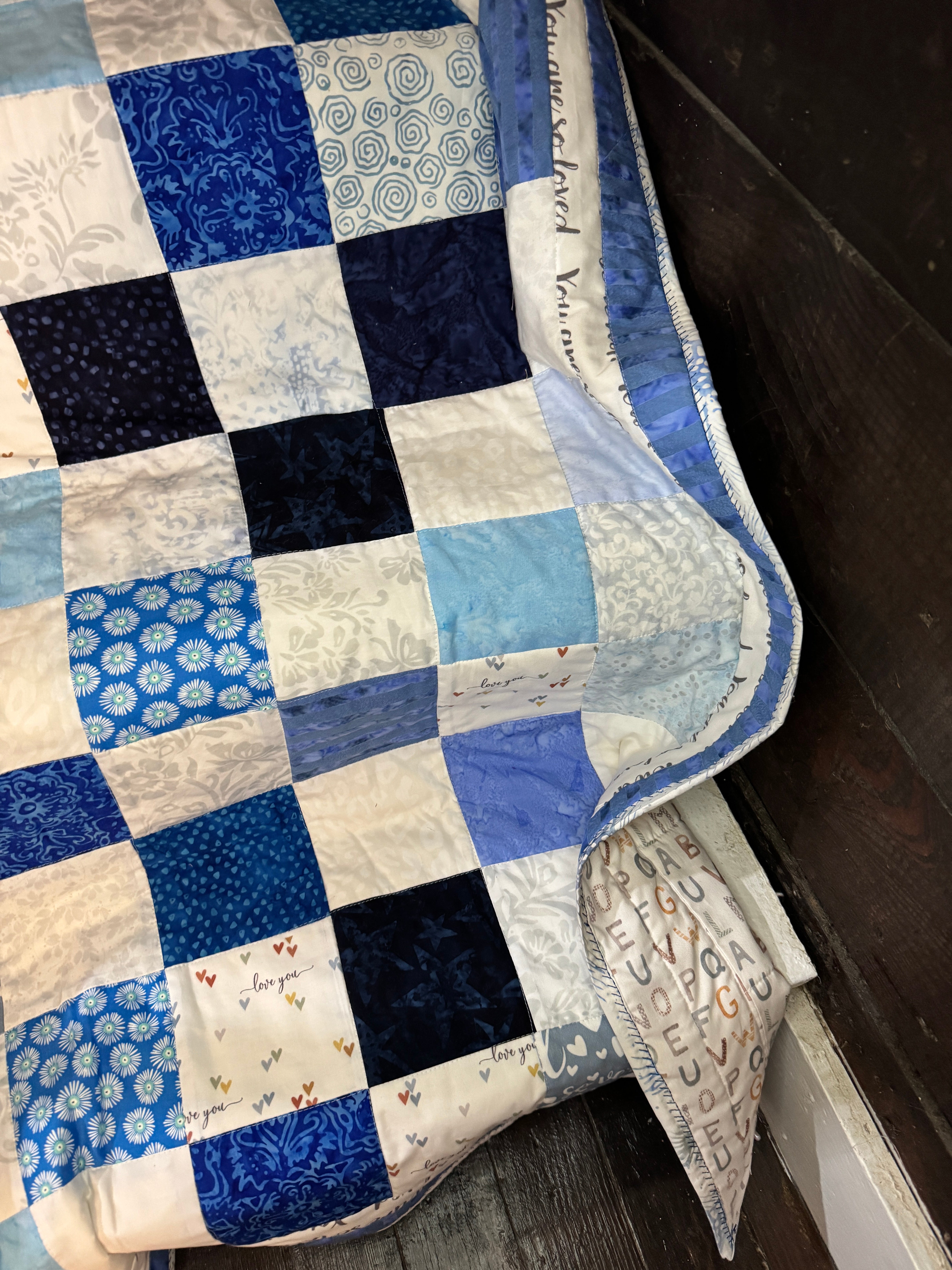 Baby Quilt | Blue Gray color