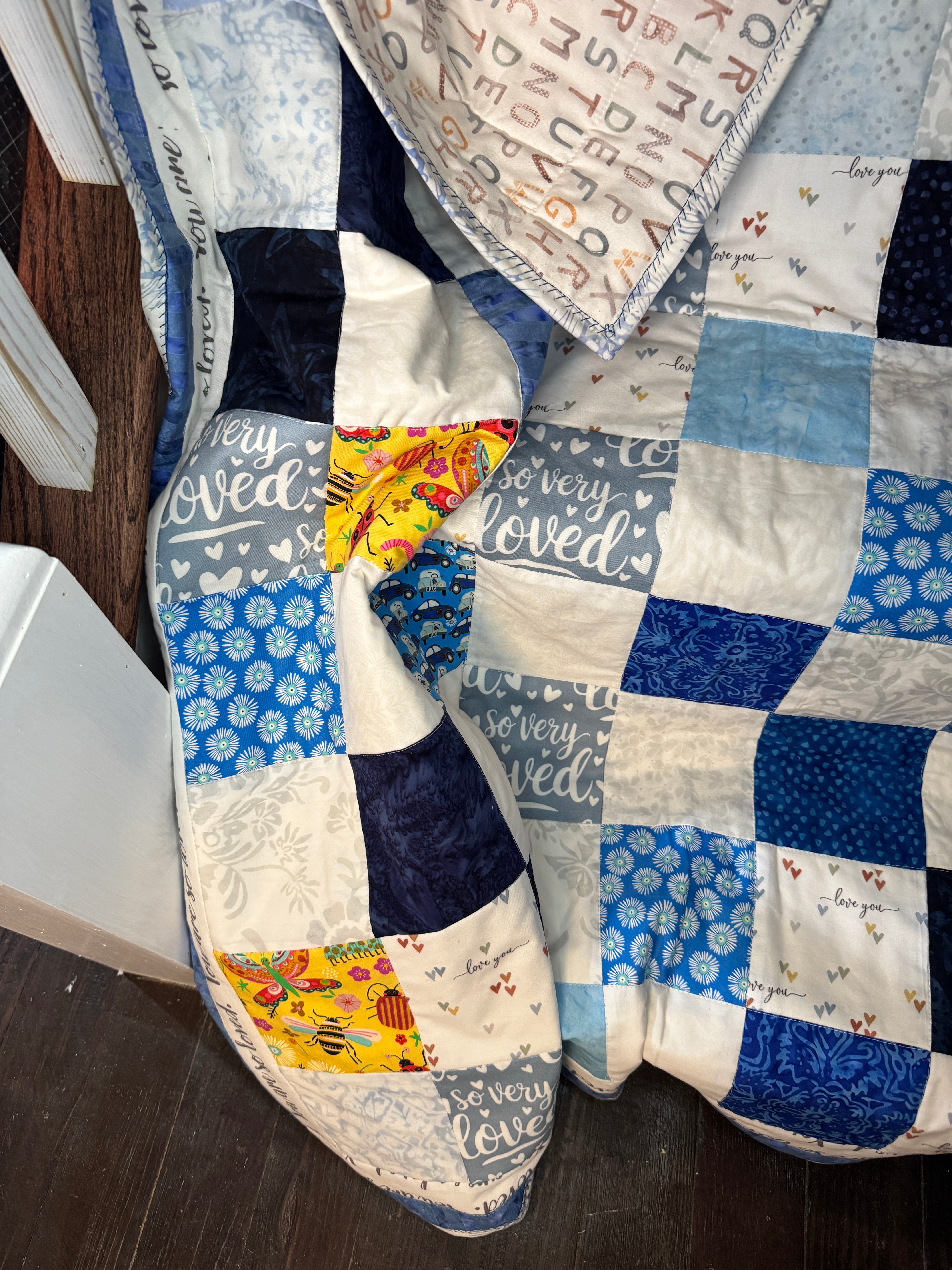 Baby Quilt | Blue Gray color
