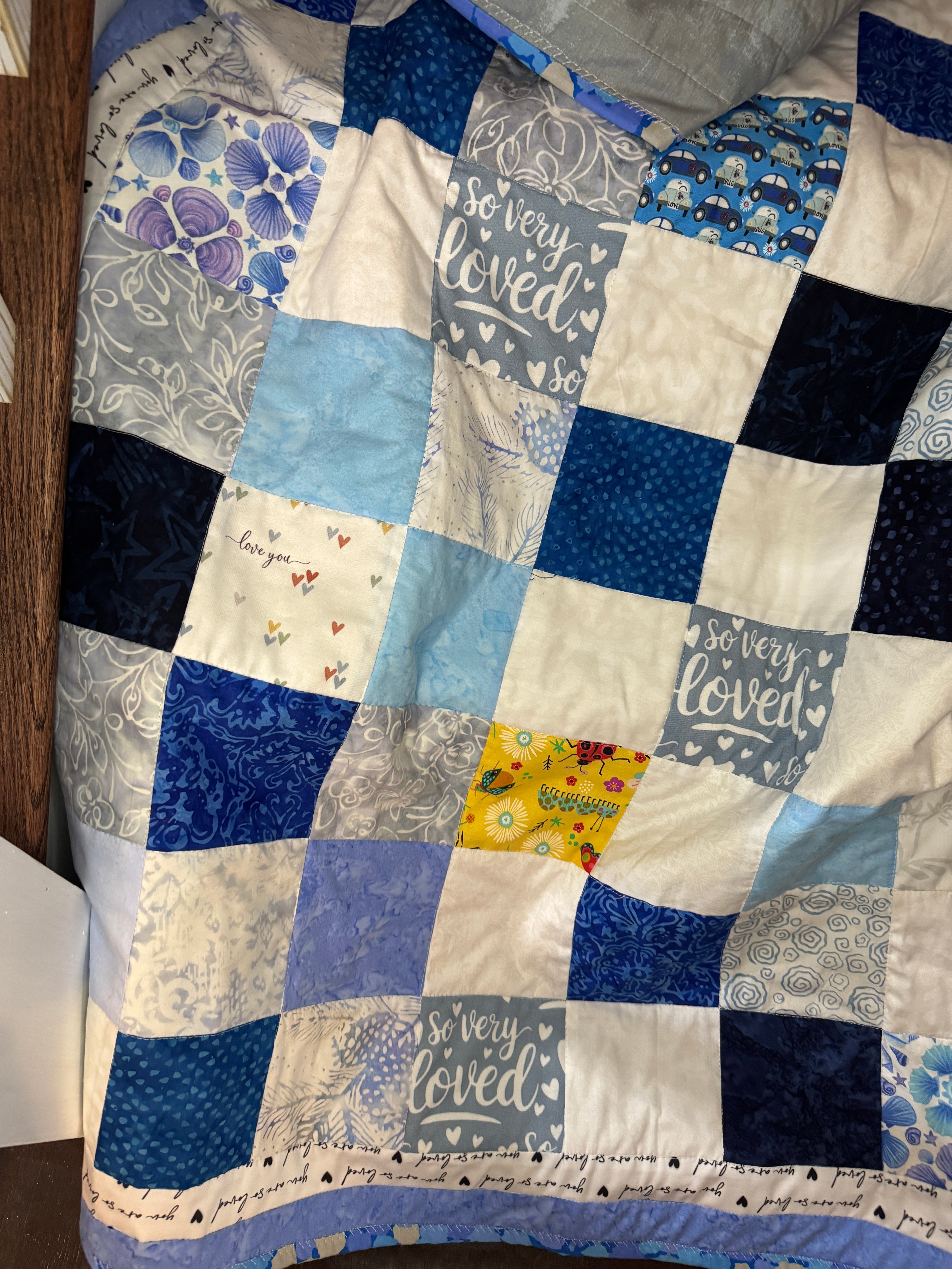 Baby Quilt | Blue Gray color