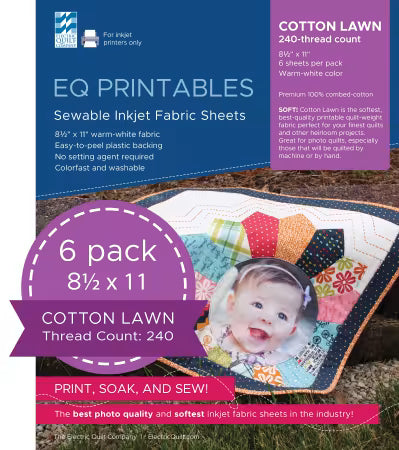 Premium Cotton Lawn Inkjet Fabric Sheets