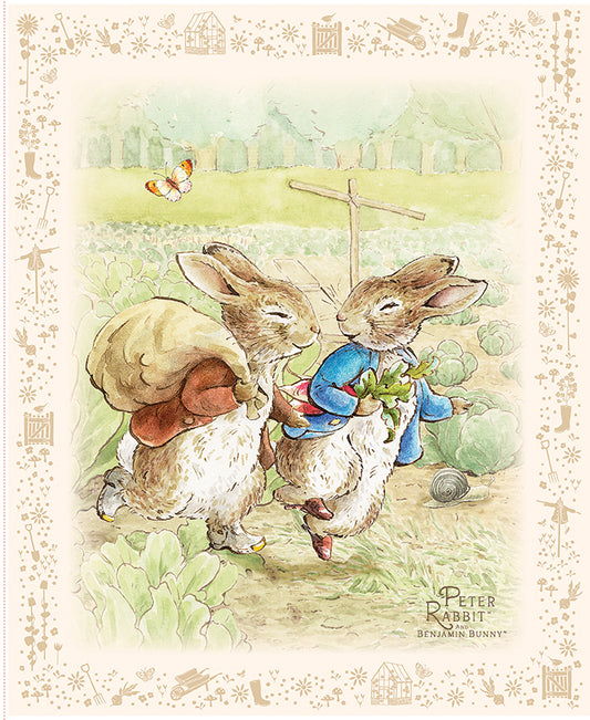 Peter Rabbit™ and Benjamin Bunny™ 35 1/2" x 43 1/2" Panel
