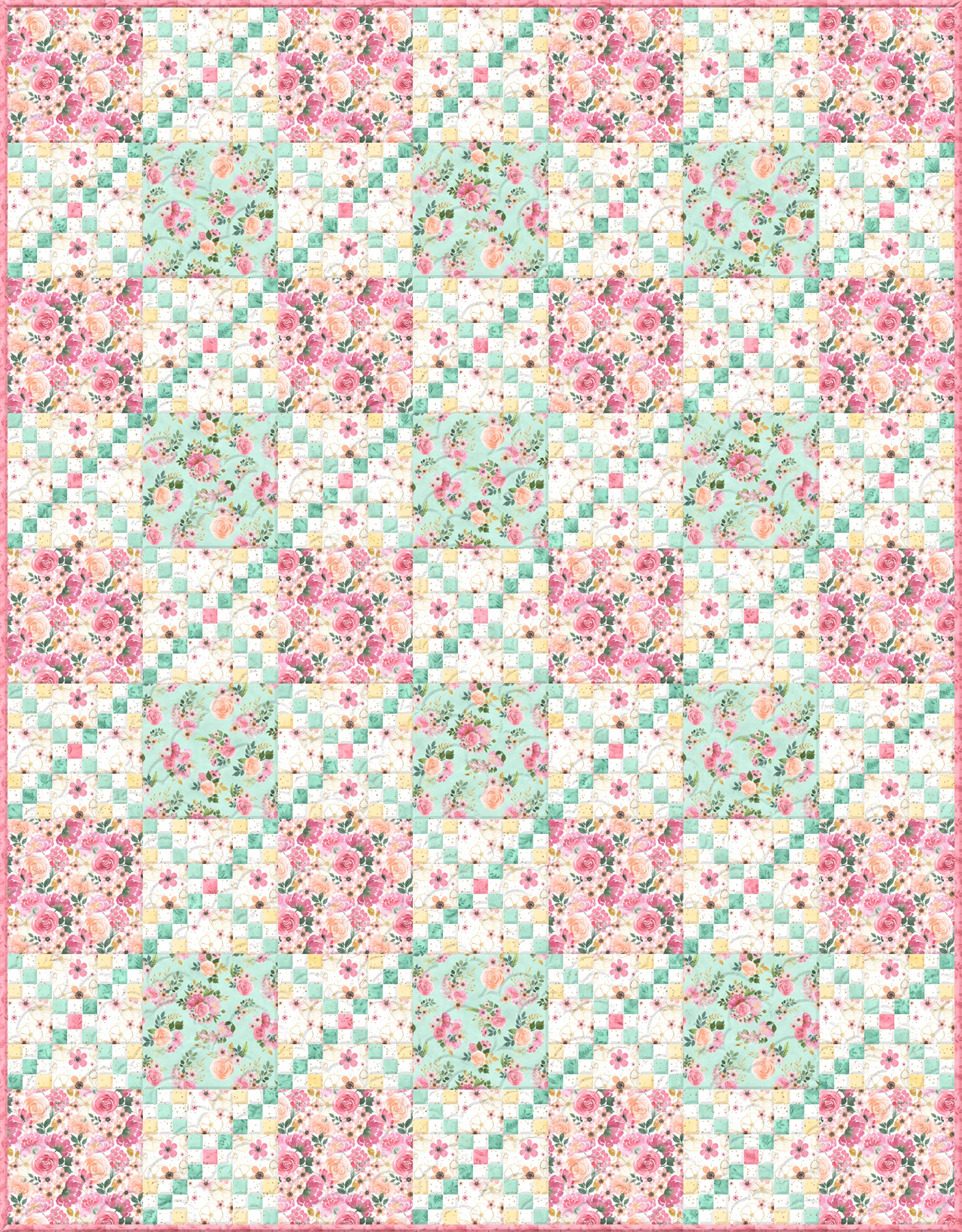 Wilmington Prints Fabrics Peony Blossom Twin Quilt