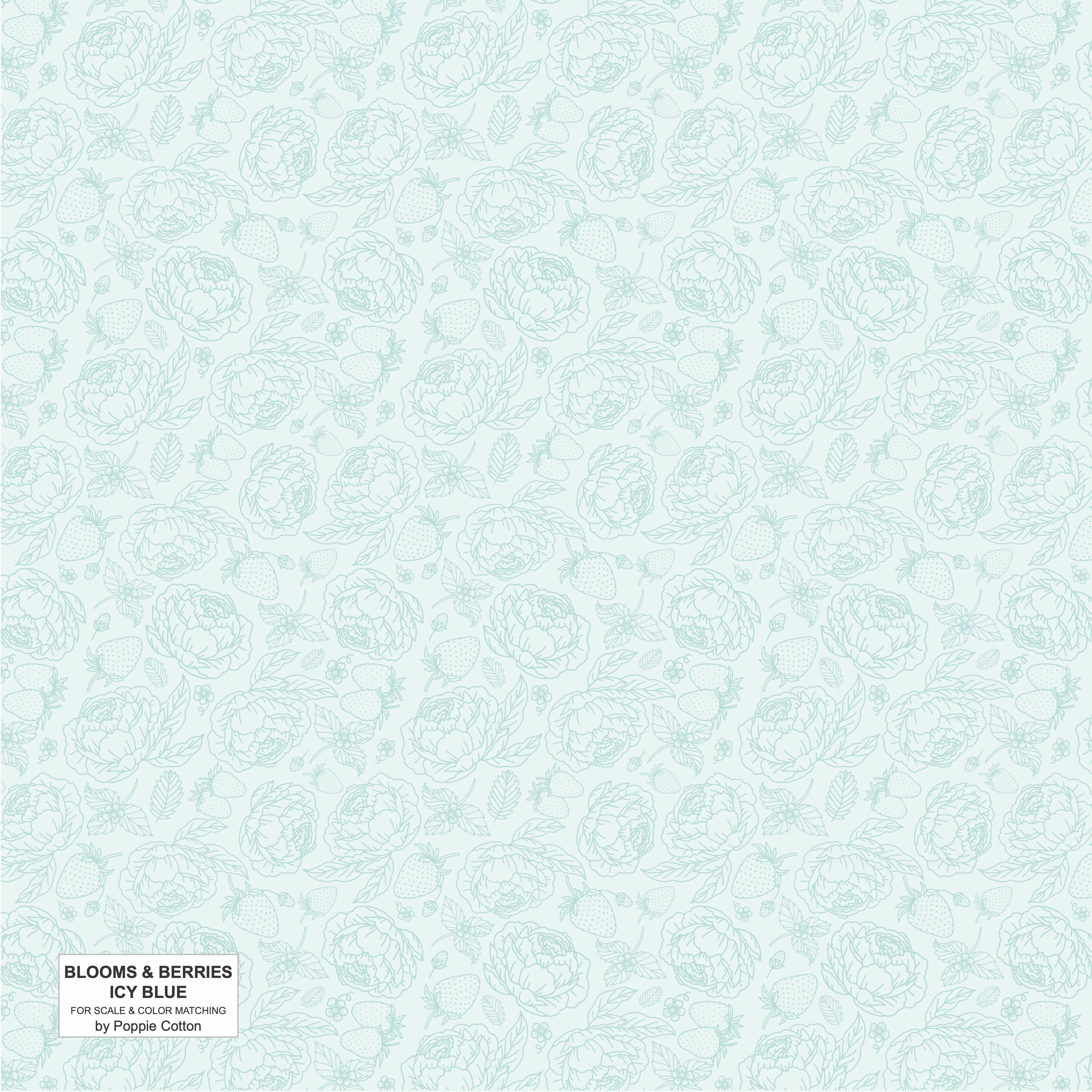 Blooms and Berries Light Teal Icy Blue