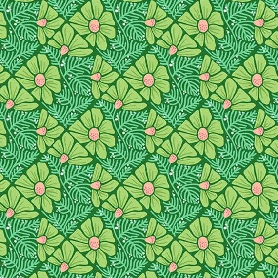 Pressed Flowers Green  |  Moonlit Garden Collection